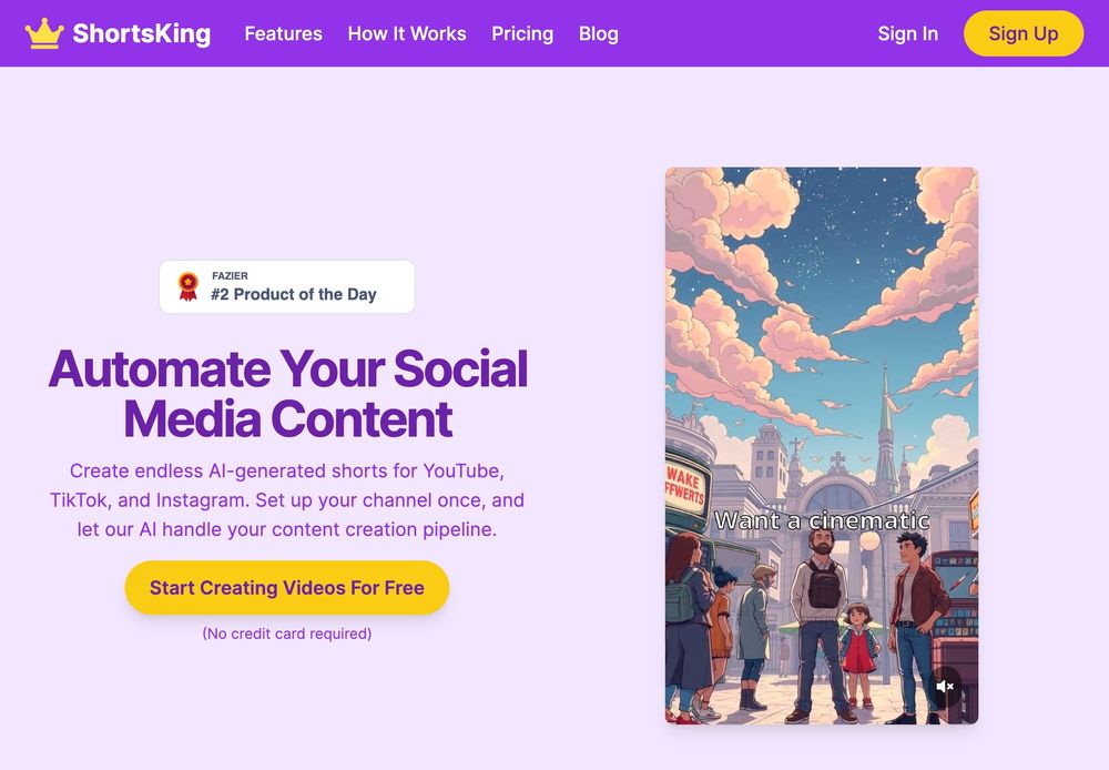 ShortsKing website screenshot ShortsKing website screenshot