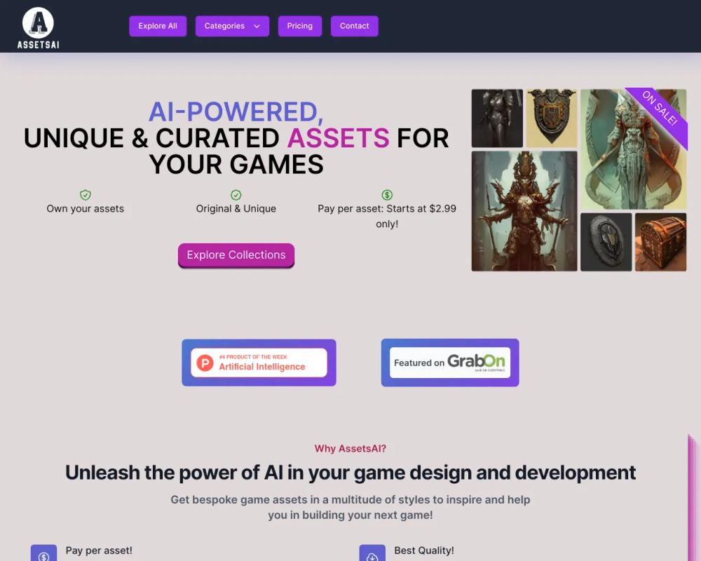 Assetsai website screenshot Assetsai website screenshot