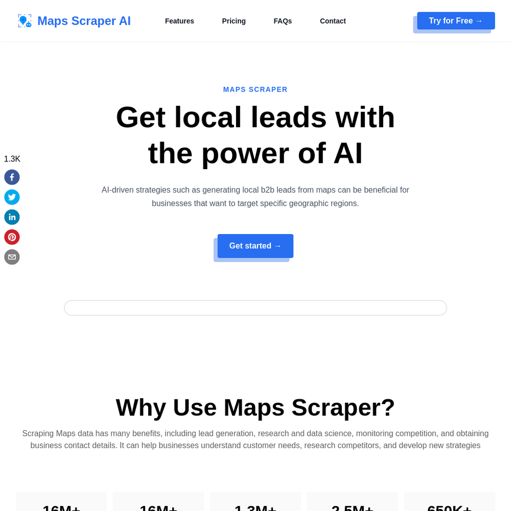 MapsScraperAI website screenshot MapsScraperAI website screenshot