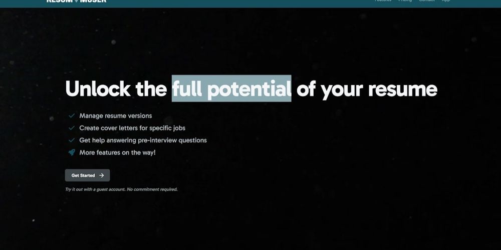 ResumeMuser website screenshot ResumeMuser website screenshot