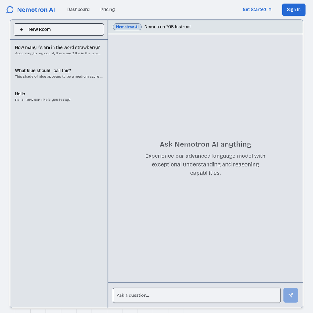 Nemotron AI website screenshot Nemotron AI website screenshot