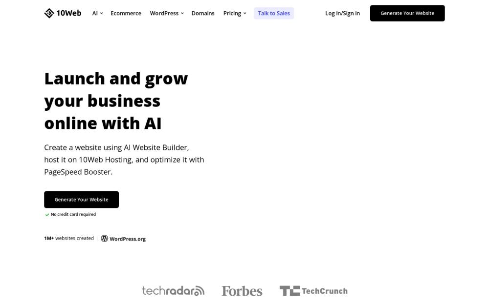 10Web website screenshot 10Web website screenshot