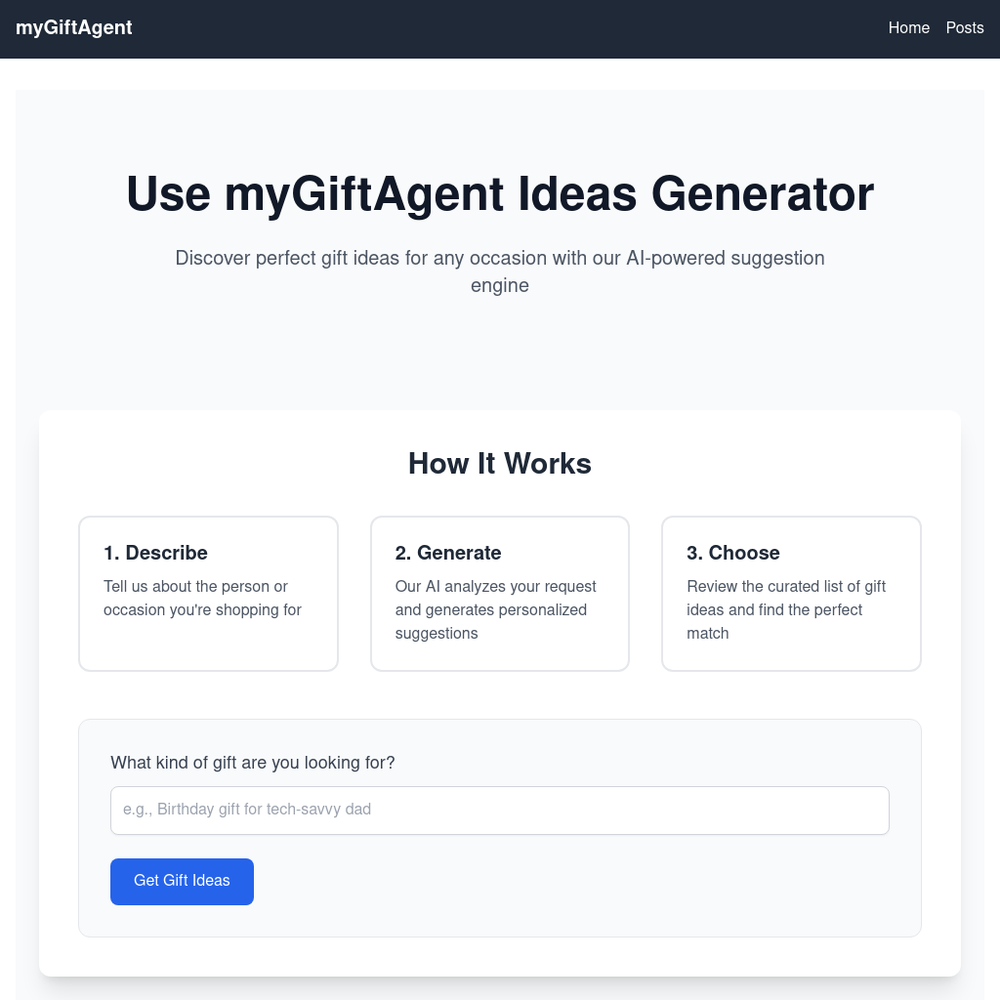 myGiftAgent website screenshot myGiftAgent website screenshot