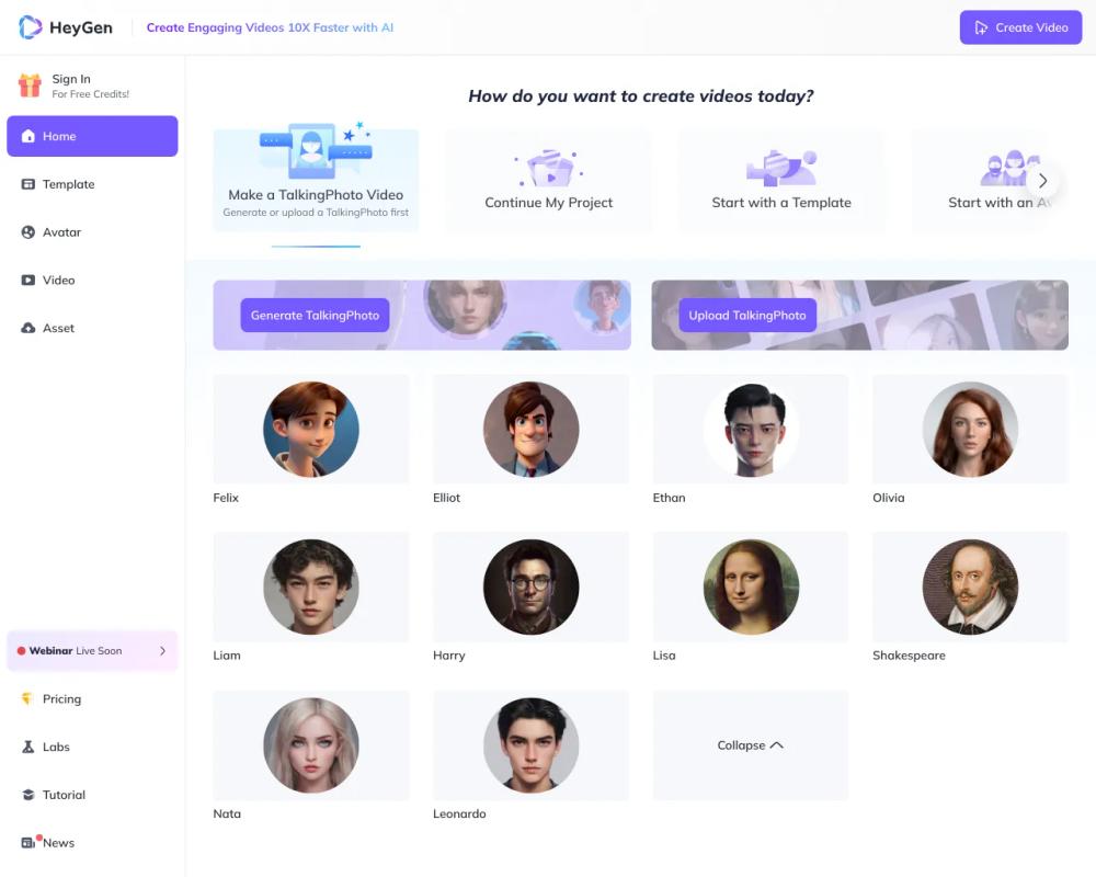 HeyGen website screenshot HeyGen website screenshot