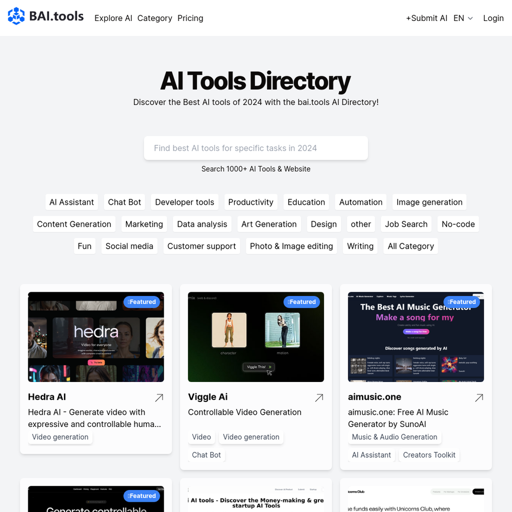 BAI.tools website screenshot BAI.tools website screenshot
