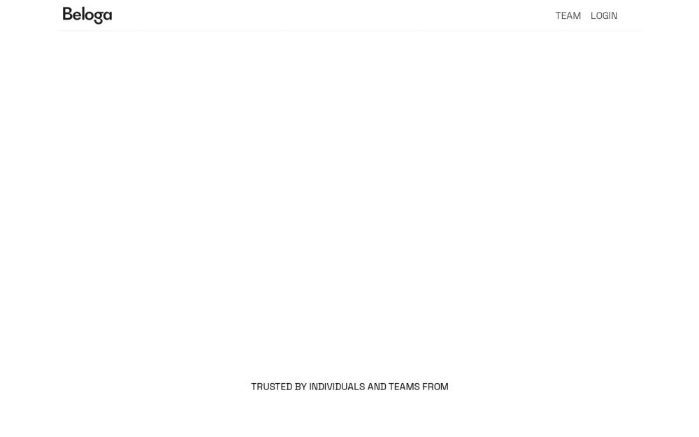 Beloga website screenshot Beloga website screenshot