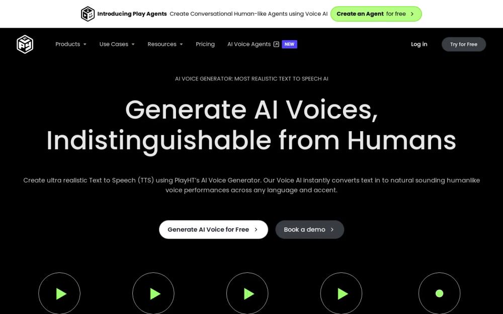 Play.ht website screenshot Play.ht website screenshot