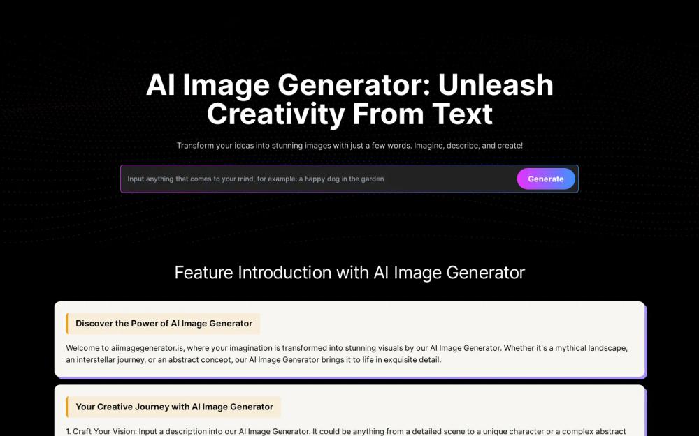 AIImageGenerator website screenshot AIImageGenerator website screenshot