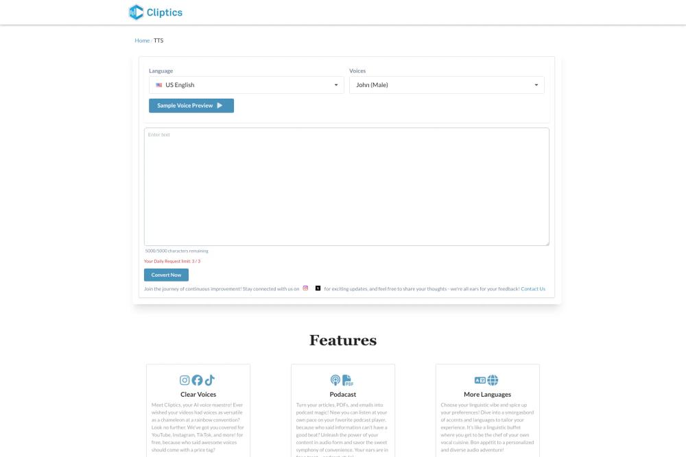 Cliptics website screenshot Cliptics website screenshot