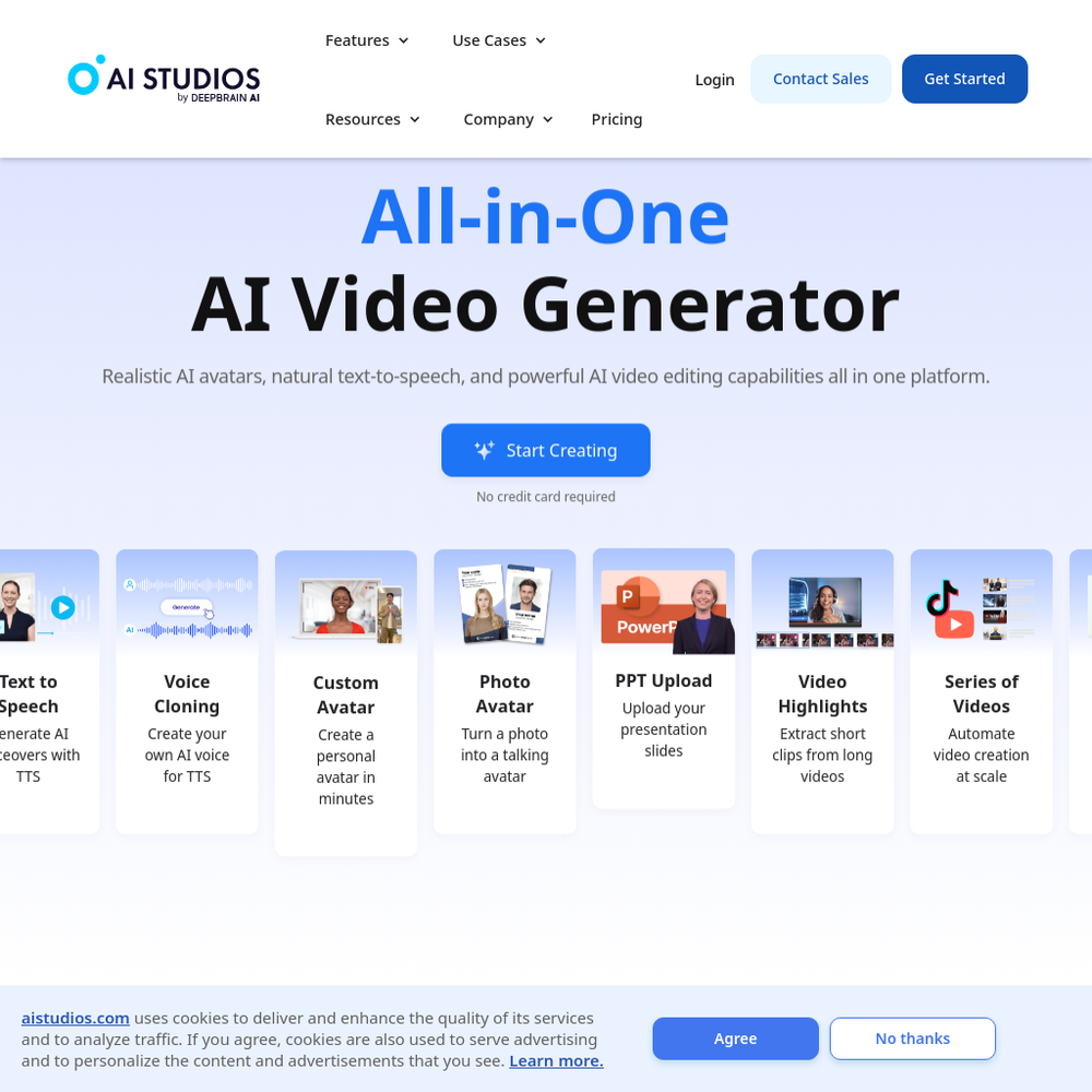 AI Studio website screenshot AI Studio website screenshot