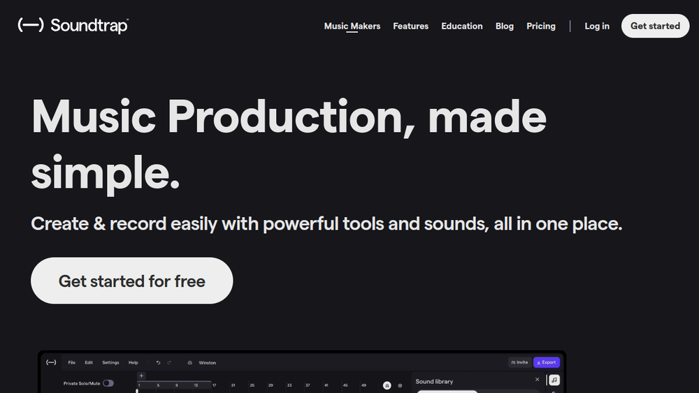 Soundtrap website screenshot Soundtrap website screenshot