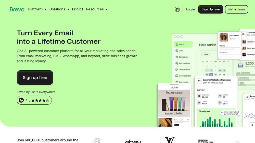 Brevo website screenshot Brevo website screenshot