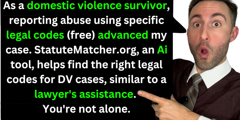 Domestic Violence Statute Matcher website screenshot Domestic Violence Statute Matcher website screenshot