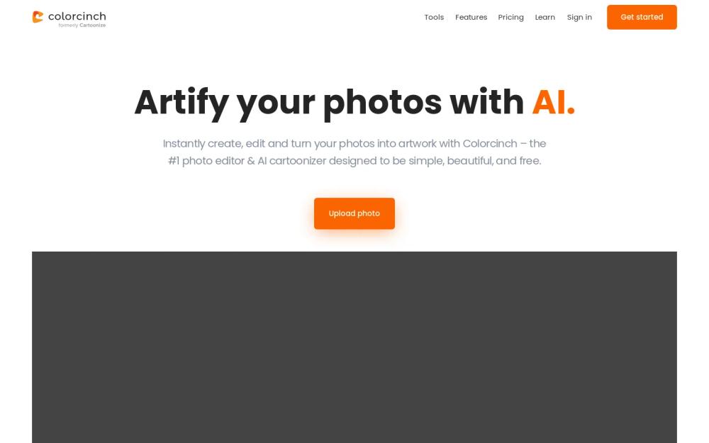 Colorcinch website screenshot Colorcinch website screenshot