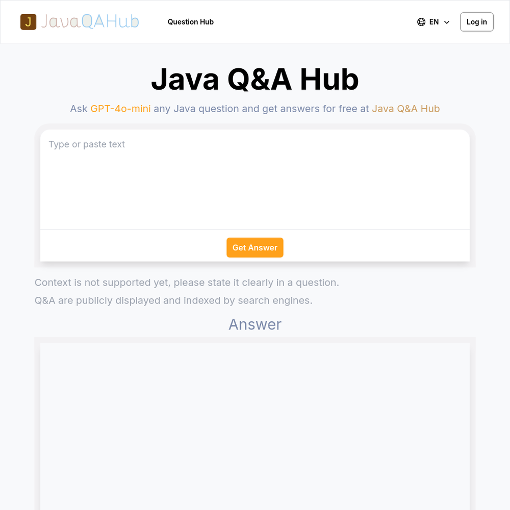 Java QA Hub website screenshot Java QA Hub website screenshot