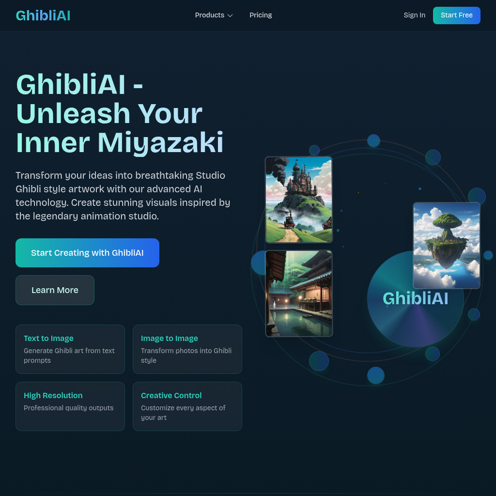 GhibliAI website screenshot GhibliAI website screenshot