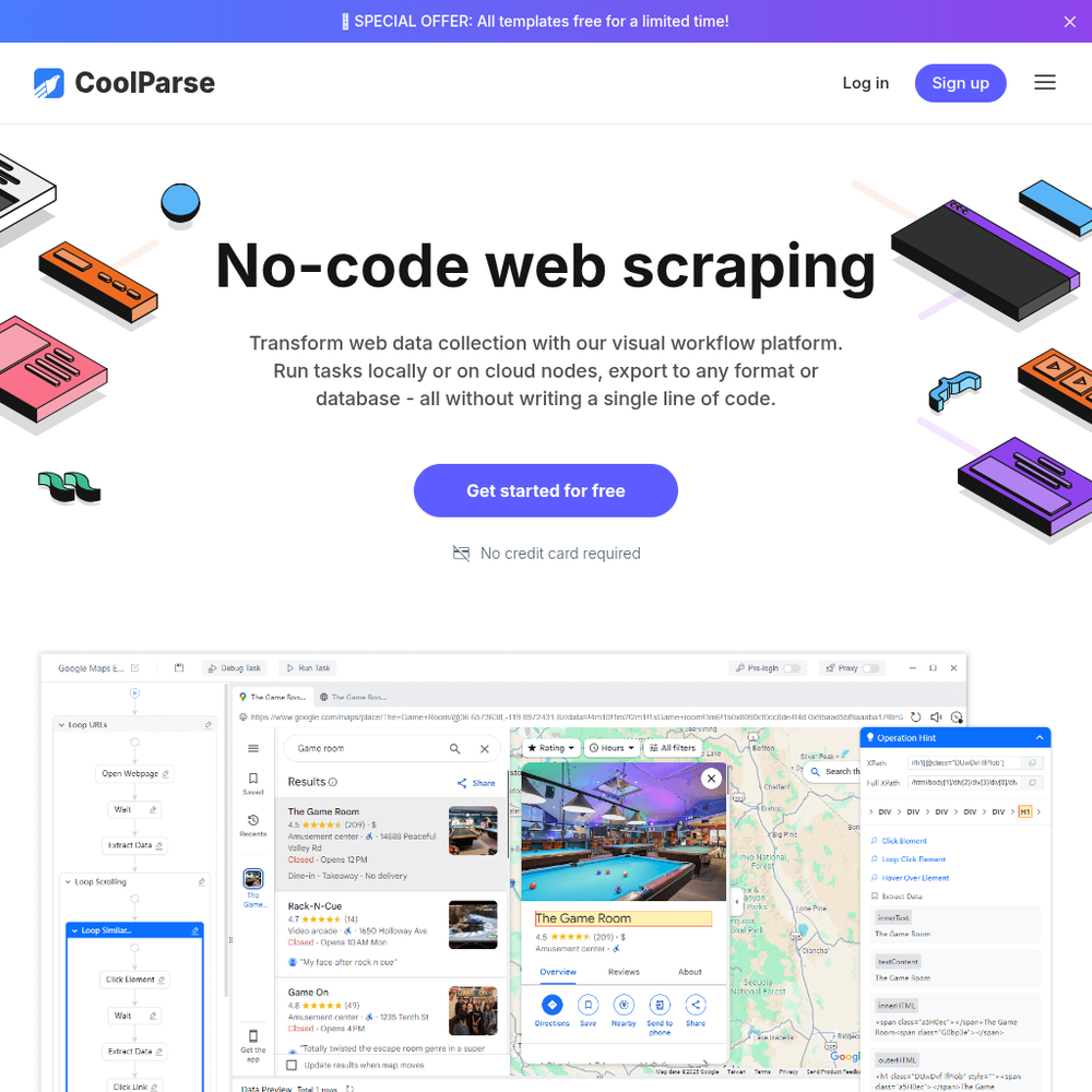 CoolParse website screenshot CoolParse website screenshot