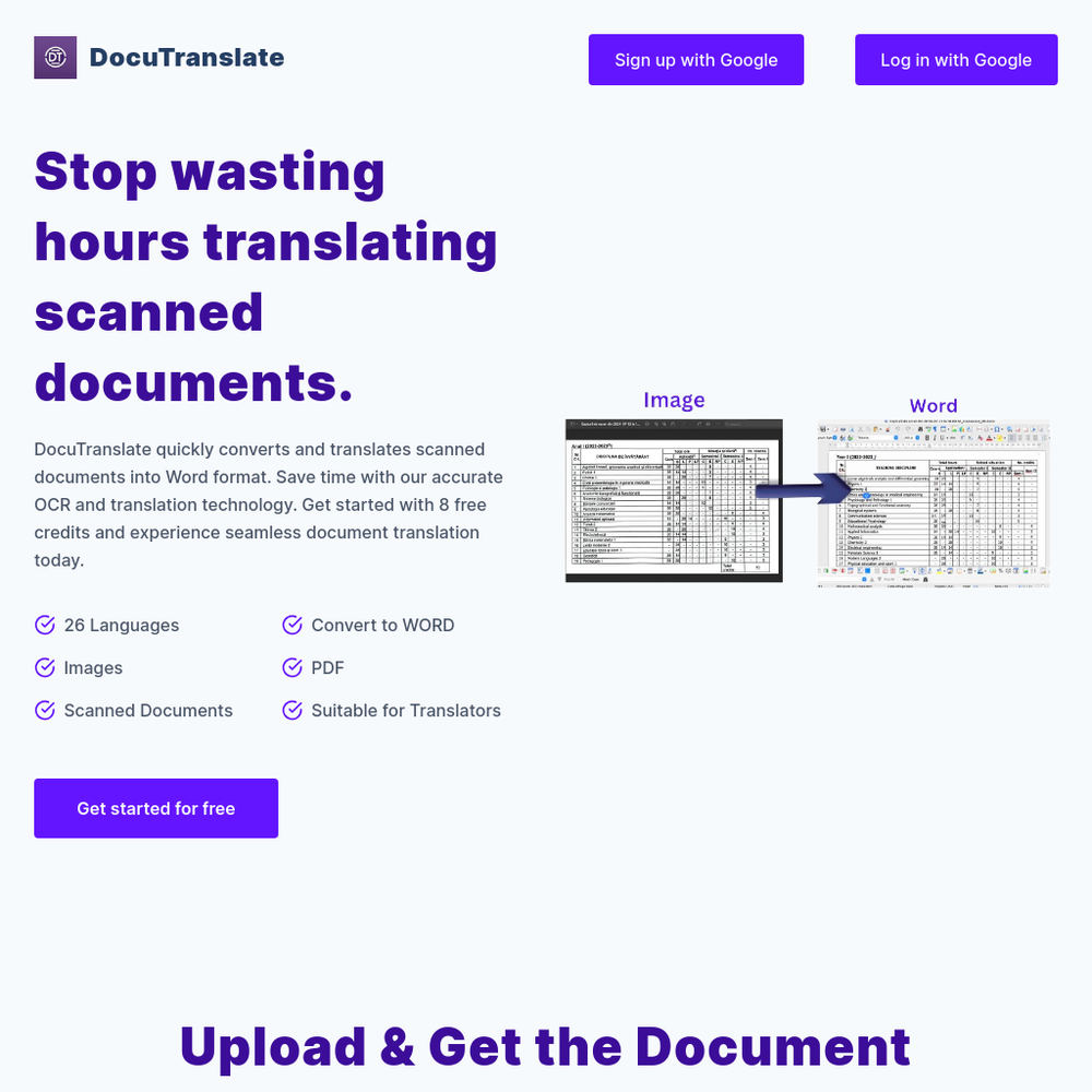 DocuTranslate website screenshot DocuTranslate website screenshot