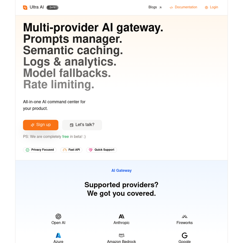 Ultra AI website screenshot Ultra AI website screenshot