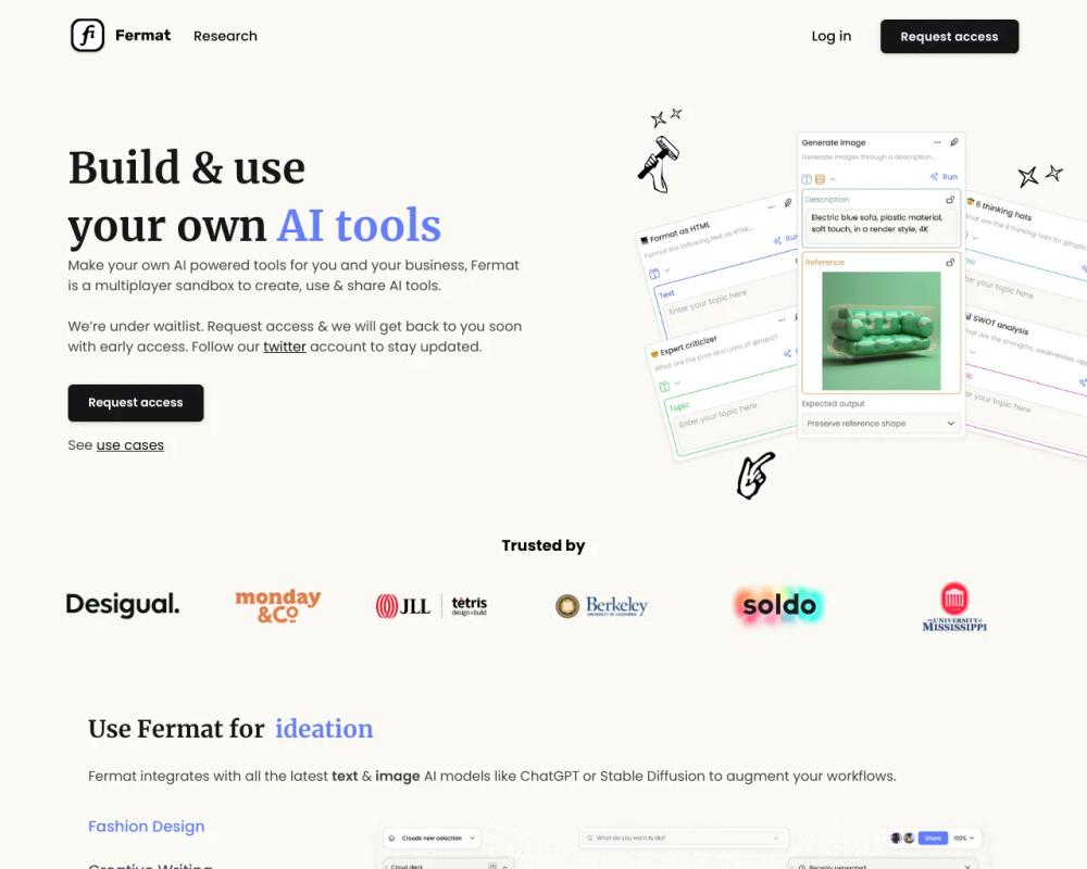 Fermat website screenshot Fermat website screenshot