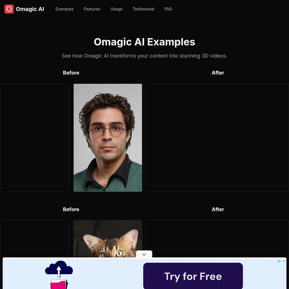 Omagic AI website screenshot Omagic AI website screenshot