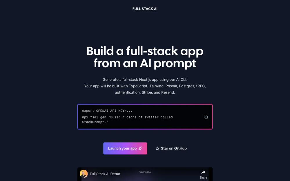 Full Stack AI website screenshot Full Stack AI website screenshot