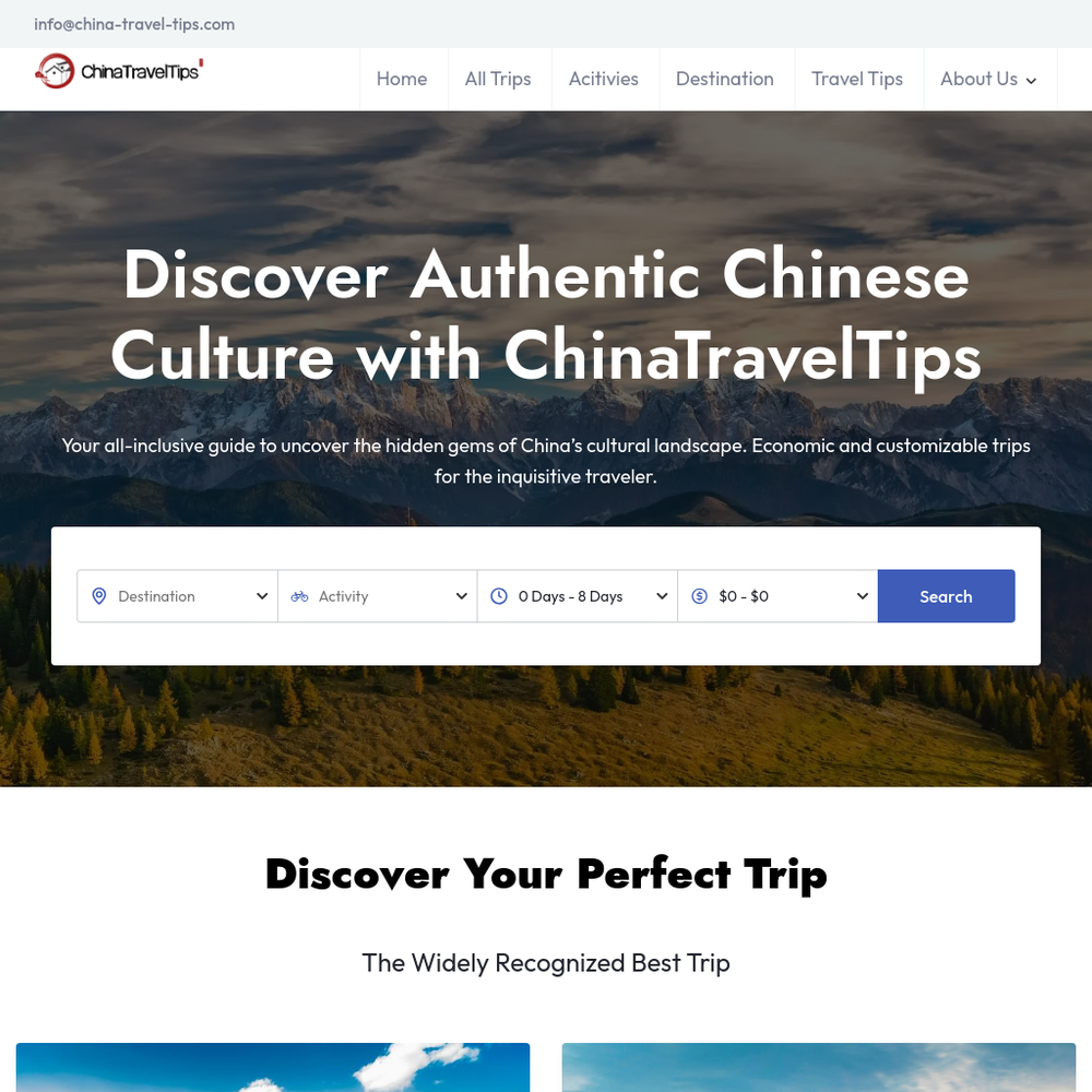 ChinaTravelTips website screenshot ChinaTravelTips website screenshot