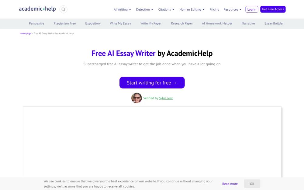 Academic Help website screenshot Academic Help website screenshot