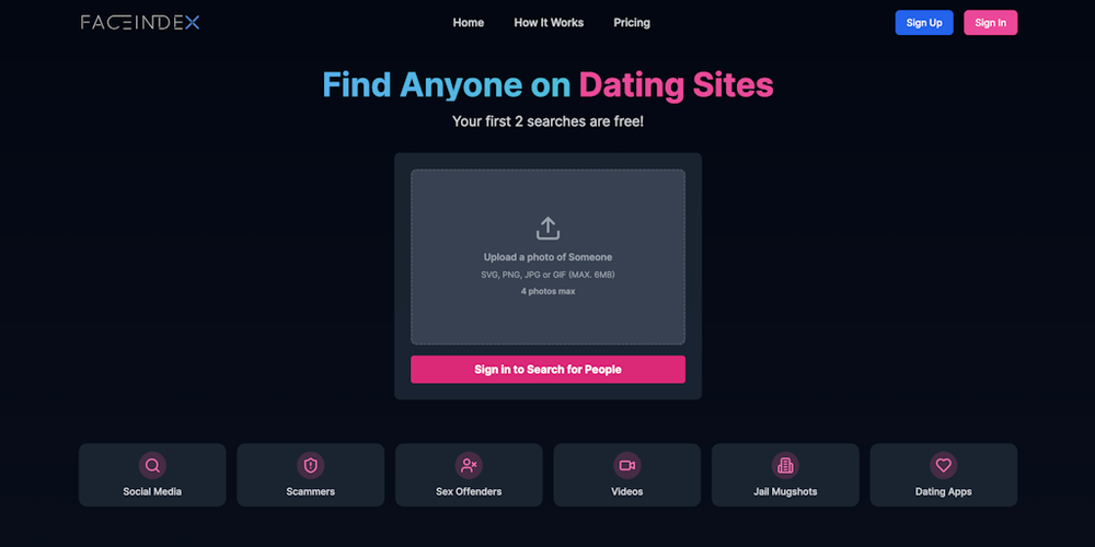 Face Index website screenshot Face Index website screenshot