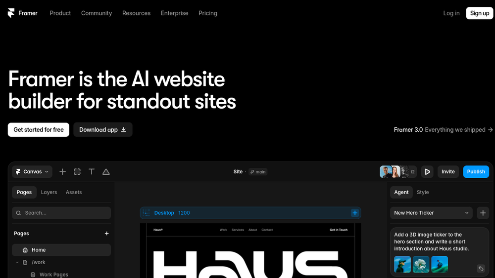 Framer website screenshot Framer website screenshot
