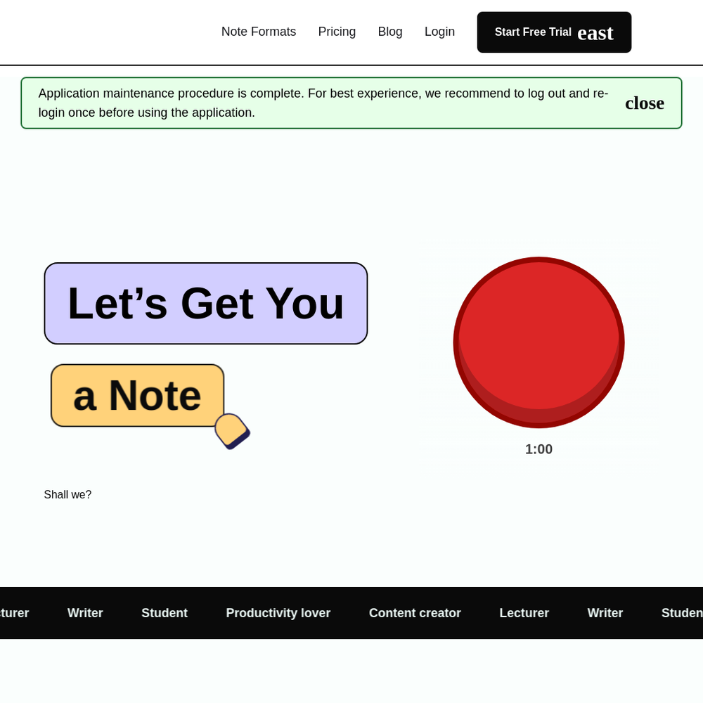 Speech to Note website screenshot Speech to Note website screenshot