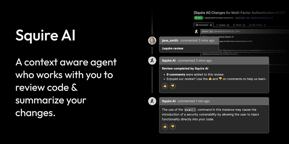 Squire AI website screenshot Squire AI website screenshot