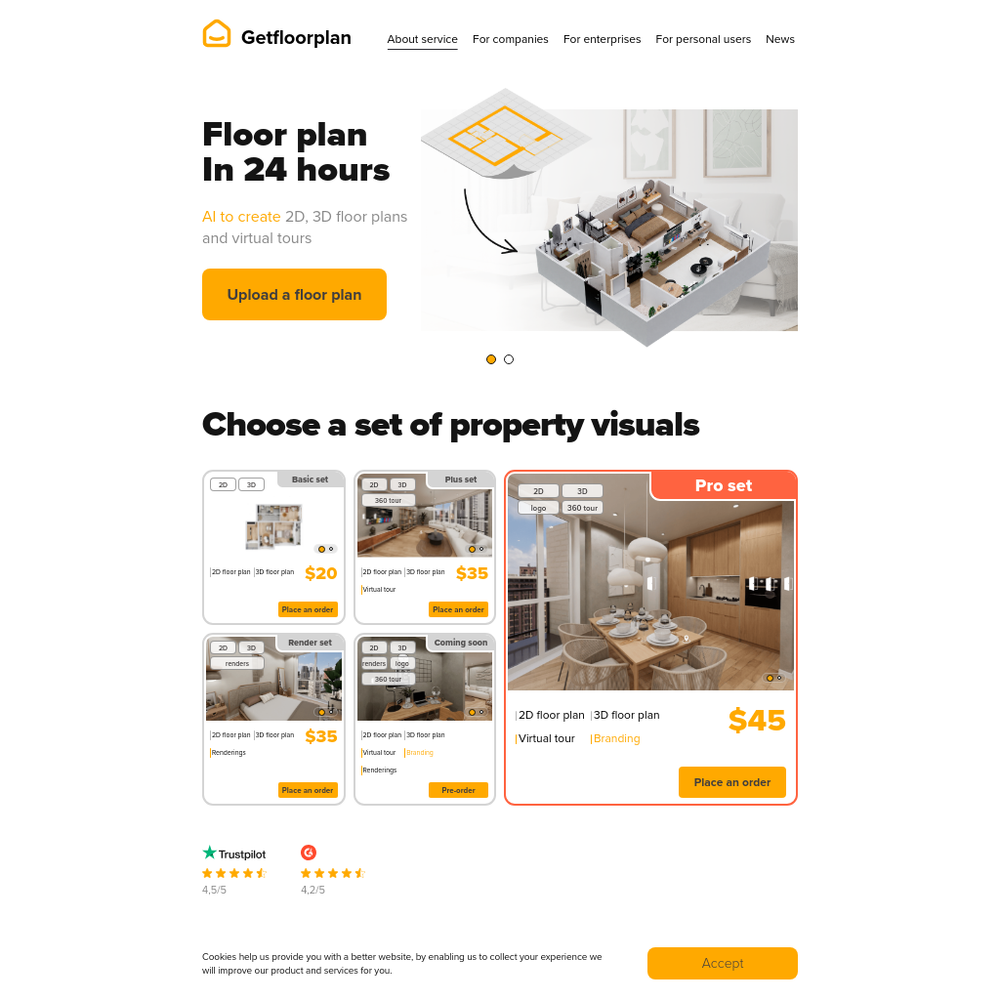 GetFloorPlan AI website screenshot GetFloorPlan AI website screenshot