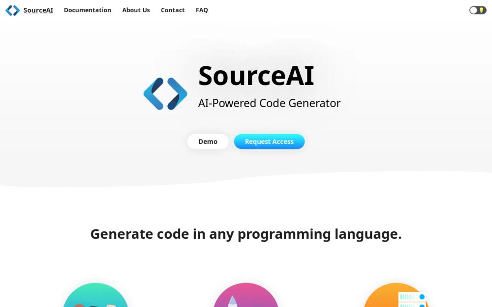 SourceAI website screenshot SourceAI website screenshot