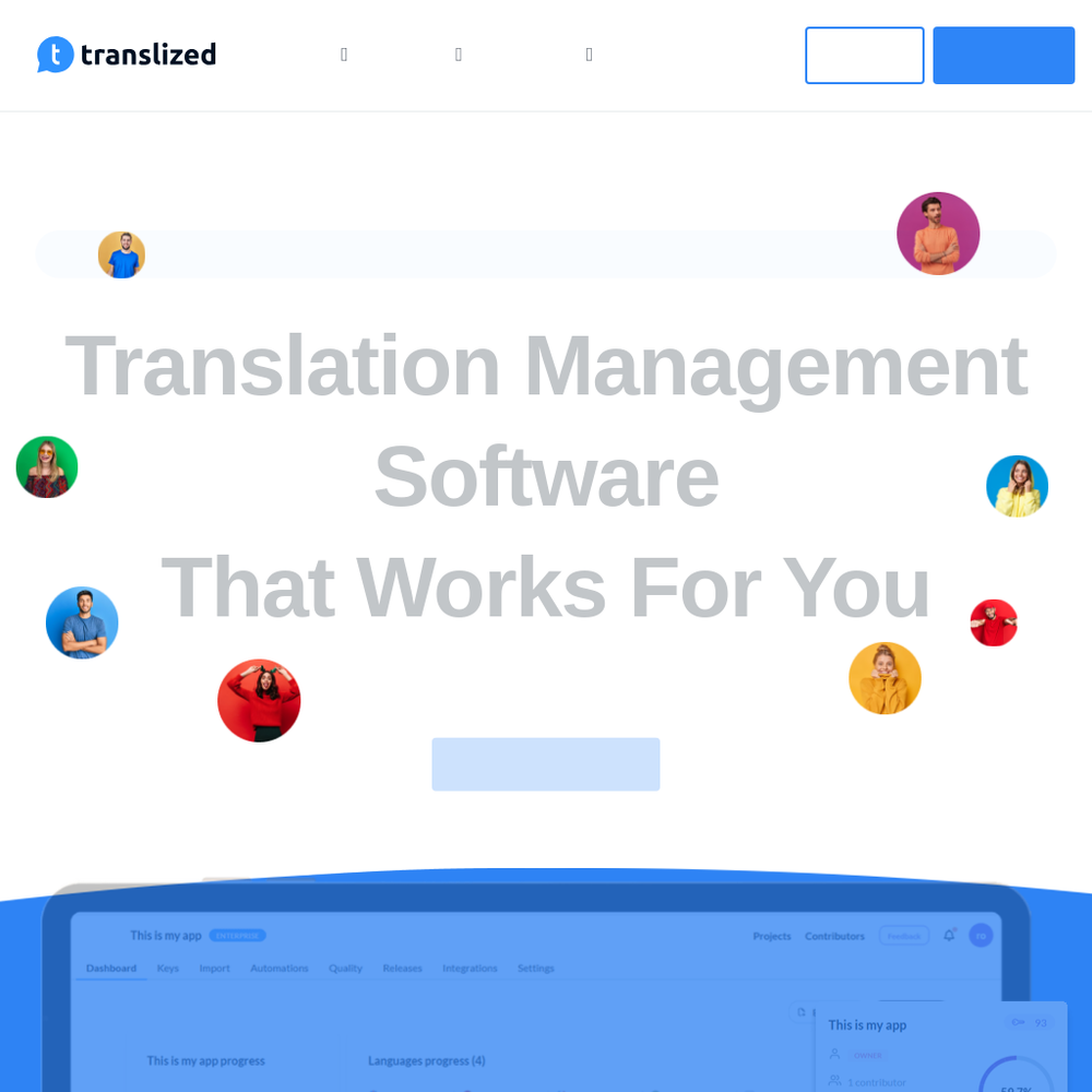 Translized website screenshot Translized website screenshot