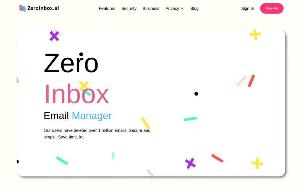 ZeroInbox website screenshot ZeroInbox website screenshot