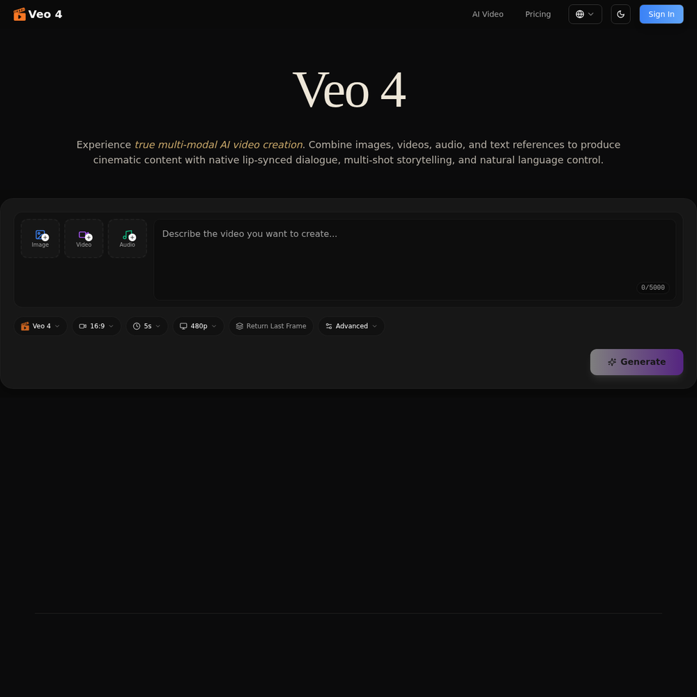 Veo 4 website screenshot Veo 4 website screenshot