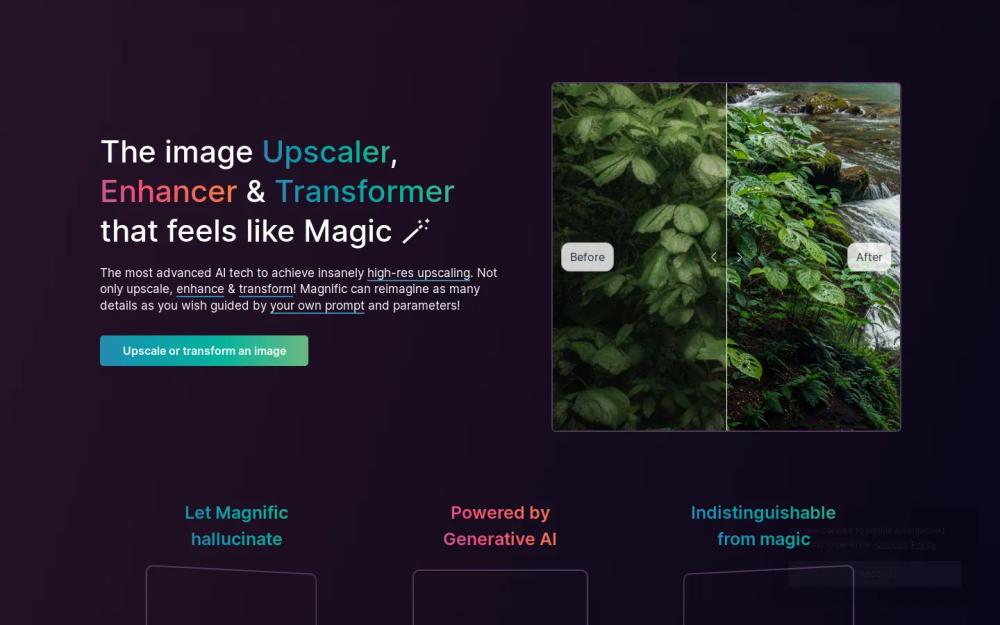 Magnific website screenshot Magnific website screenshot