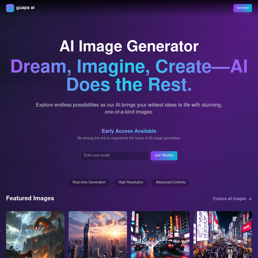 Guapa AI website screenshot Guapa AI website screenshot