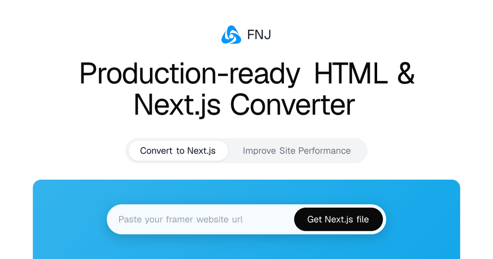 Screenshot of Framer to Next.js Converter Screenshot of Framer to Next.js Converter