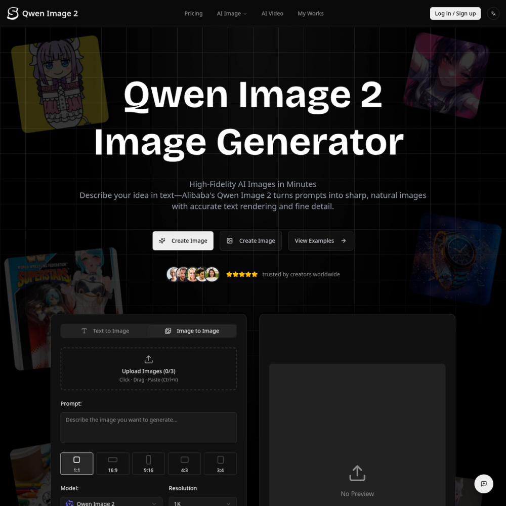 Qwen Image 2 website screenshot Qwen Image 2 website screenshot