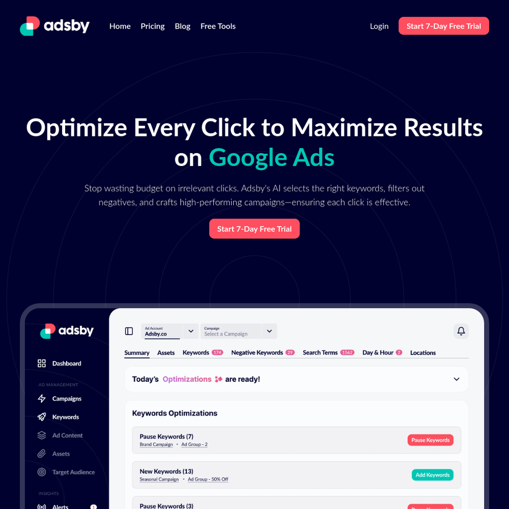 Adsby website screenshot Adsby website screenshot