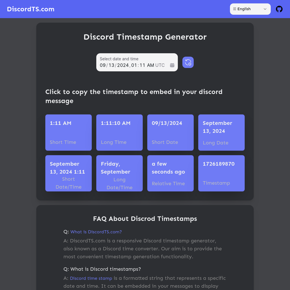 Discord TS website screenshot Discord TS website screenshot