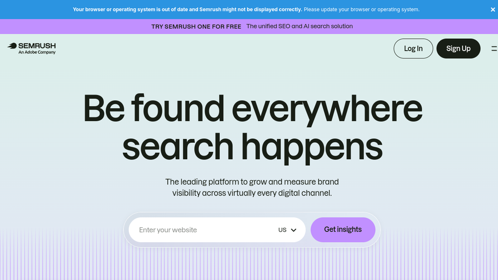 Semrush website screenshot Semrush website screenshot