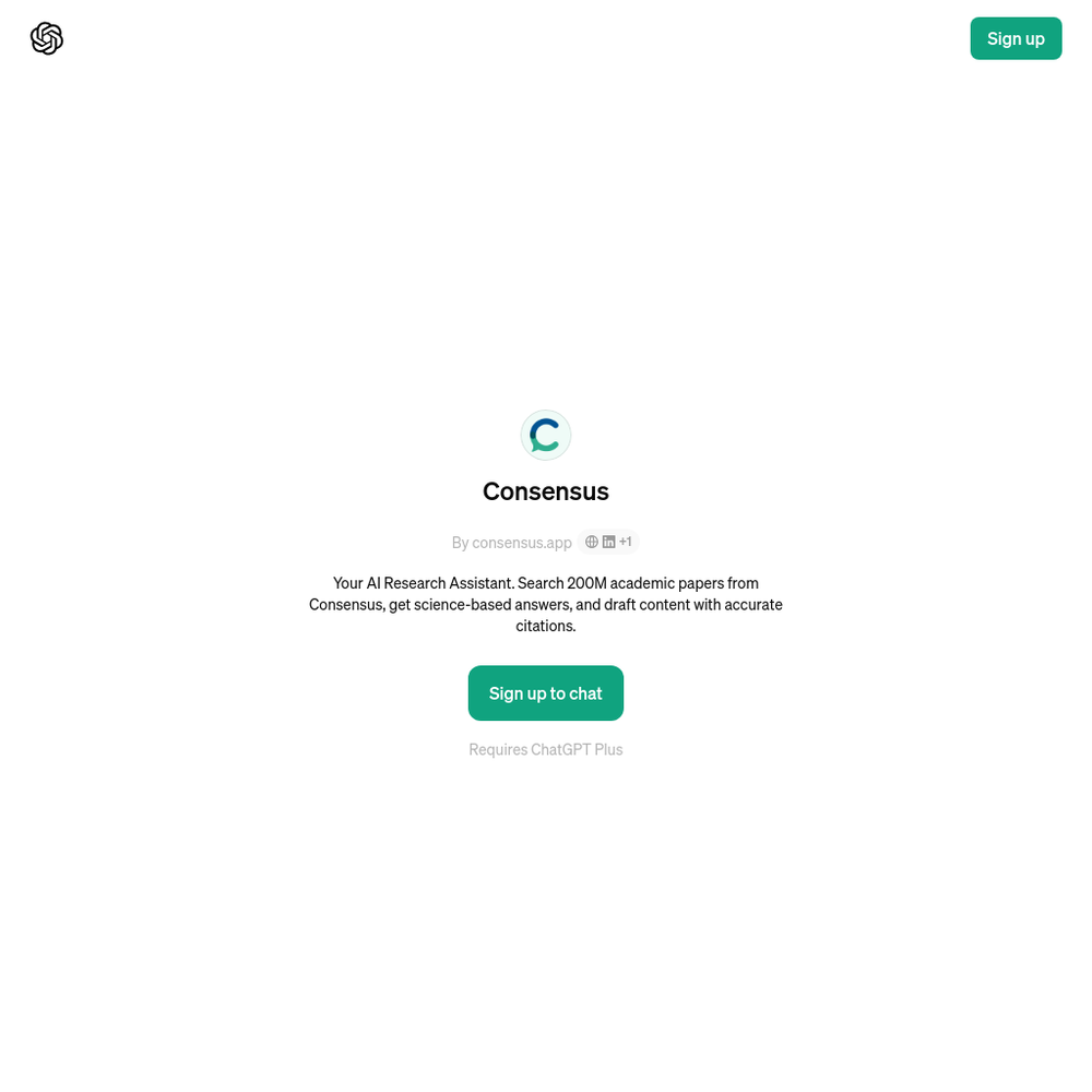 Consensus website screenshot Consensus website screenshot