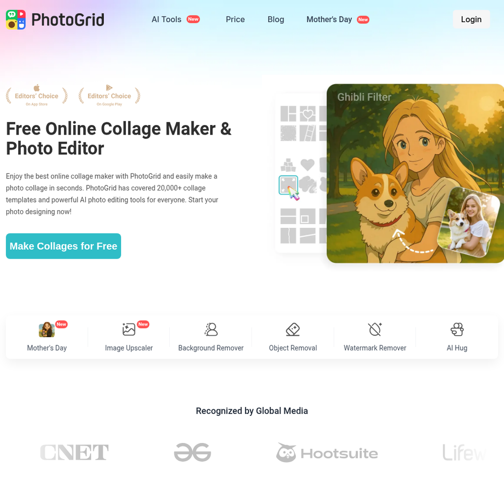PhotoGrid website screenshot PhotoGrid website screenshot