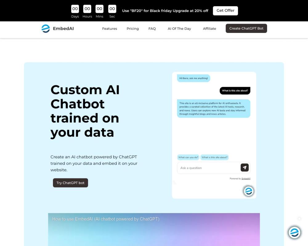 EmbedAI website screenshot EmbedAI website screenshot