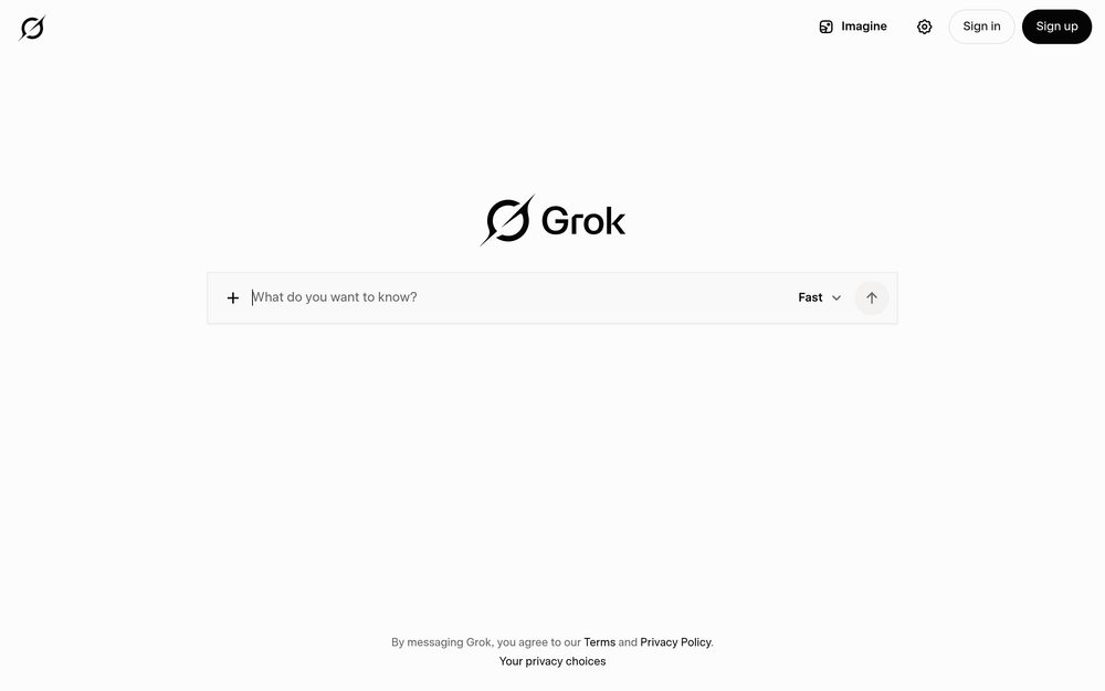 Grok website screenshot Grok website screenshot
