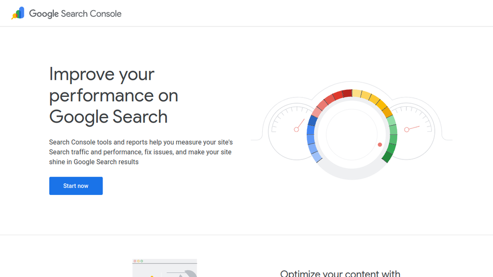 Google Search Console website screenshot Google Search Console website screenshot