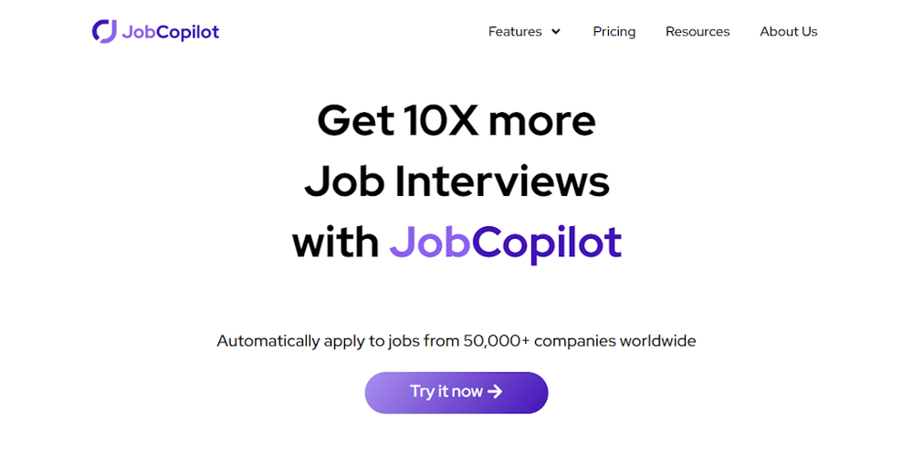 JobCopilot website screenshot JobCopilot website screenshot